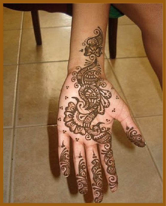 Slim Band And Dot Combo In Minimal Front Hand Mehndi Design